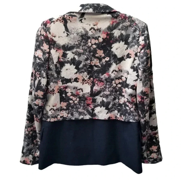 Club Monaco  Floral Navy Baker Blazer Wool 0 - Picture 4 of 10